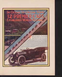 FA 1911 Premier Motor Car Travel Drive Engine Indianapolis Engine 