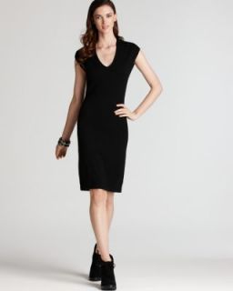 Anne Klein New Black Cap Sleeve V Neck Belted Little Black Dress M 