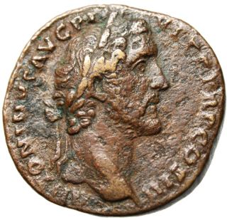 Antoninus Pius AE Sestertius Annona RIC 597 VF Authentic Roman