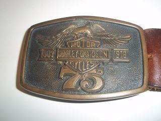 75th Anniversary Harley Davidson Belt and Buckle