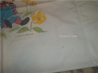   some fading wash wear raggedy ann andy pillow case pair 1 has a spot