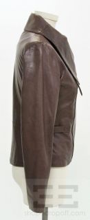 Andrew Marc Maroon Leather Asymmetric Zip Jacket Size Extra Small
