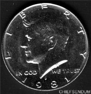 1981 P KENNEDY HALF DOLLAR A BU COIN CLAD STILL IN CELLO  #0234