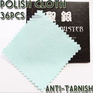 36× Anti Tarnish Silver Jewelry Polishing Cleaner Cloth
