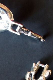 Vintage Coro Signed Script Silver Tone Metal Leaf Leaves Link Bracelet 