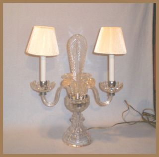 this is a stunning vintage crystal candelabra lamp it looks great on a 