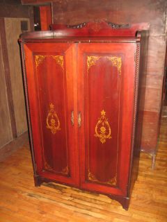 Antique Music Cabinet Stand Inlay Victorian Flat File