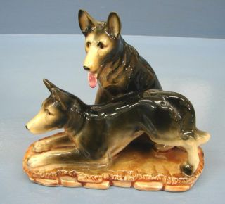 Vintage Porcelain Alsation German Shepherd Dog Figurine