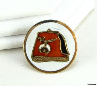 Shriners Fez 18K Gold Vintage Masonic Lapel Pin