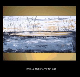   original gray blue abstract landscape textured painting from j anthony
