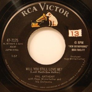 Val Anthony 45 RCA M 58 Popcorn Will You Still Love Me