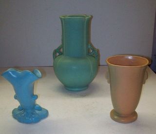 Vintage Weller Pottery Collection Vase Bowl Candlestick