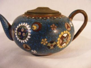 antique japanese meiji cloisonne miniature teapot