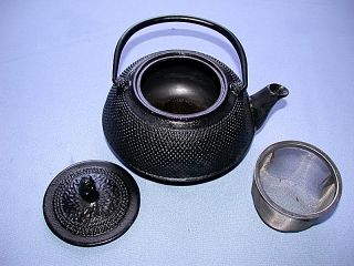 Beautiful Antique Chinese Cast Iron Teapot w Strainer