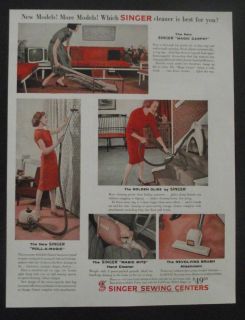 Vintage 1960 Advert Singer Vacuum Cleaners