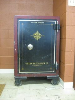 Large 46 Tall Antique Victor Floor Safe w Combination Pickup Only