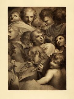 1876 WOODBURYTYPE Antonio Allegri Correggio Religious Art Angelic 