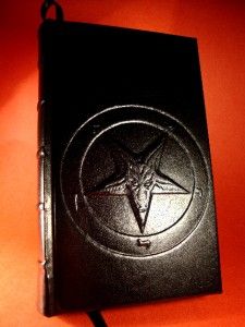 Leather Bound The Satanic Bible by Anton lavey Church of Satan 