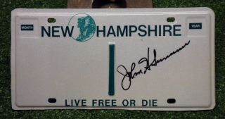 NEW HAMPSHIRE 1986 Governor license plate   Gov. John Sununu 