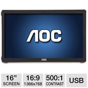 AOC e1649Fwu 16 Class USB Portable LED Monitor