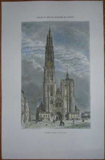 1857 Girardet Print Notre Dame of Antwerp Belgium 27