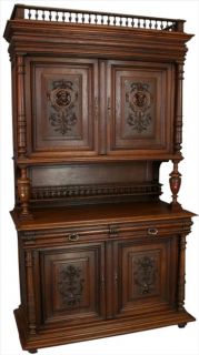 Antique French Carved Oak Renaissance Buffet Sideboard