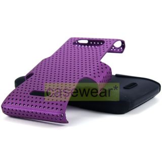 Purple Apex Perforated Hard Case Soft Gel Cover for LG Motion 4G MS770 
