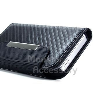 CARBON FLIP WALLET CARRYING CASE POUCH FOR APPLE IPHONE 5 5TH GEN