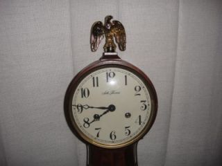 vintage seth thomas banjo key wind 8 day wall clock