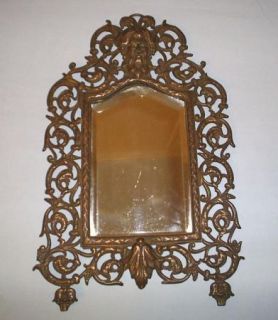 antique mirror bacchus cast iron frame grapes leaves description 