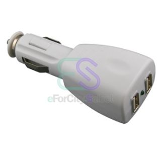 new generic 2 port usb car charger adapter white quantity