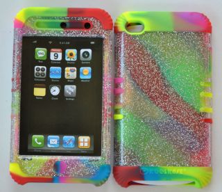   Rubber Cover Case Skin for Apple iPod Touch 4 4th New Glitter