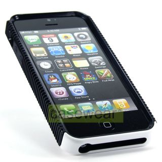 Protect your Apple iPhone 5 with White Black Dual Flex Case
