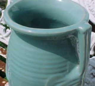 Vintage McCoy Sanddollar Floor Vase/14/Aqua or Turquoise Blue