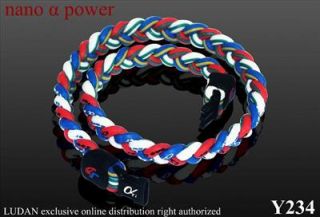 Titanium Silicone Sports Necklace Red Blue White Y234