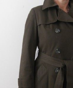 AQUASCUTUM London Ladies Brown Aqua 5 Military Trench Coat Jacket s M 