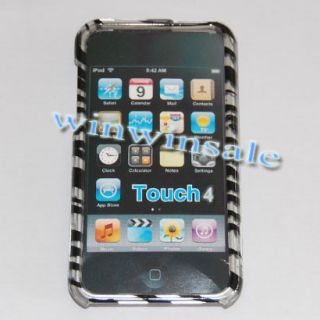 for apple ipod touch 4 g 4g 4th gen zebra hard case cover skin 8gb 