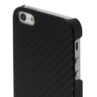 New Carbon Fiber Case for Apple iPhone 5 Black SnapOn Shell Protective 