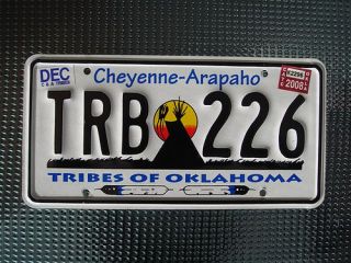 Cheyenne Arapaho Tribes Government License Plate Oklahoma Tribal 