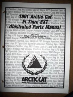 Arctic Cat Illustrated Parts Manual 1991 El Tigre Ext