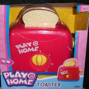 Play Toy Battery Kitchen Hand Appliances Pop Up Toaster Mixer Beaters 