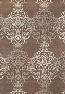 Modern Area Rug Contemporary Carpet New Beige Taupe 8x10 8x11 Damask 