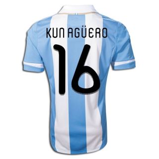 2011 Original Argentina Home Soccer Jersey Aguero 16