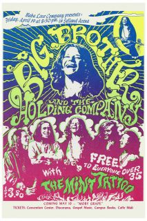 Classic Rock Janis Joplin Big Brother at Selland Arena Poster Circa 
