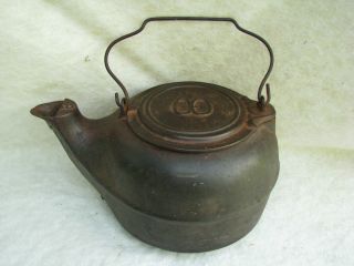Antique Vintage Cast Iron Tea Kettle No 8