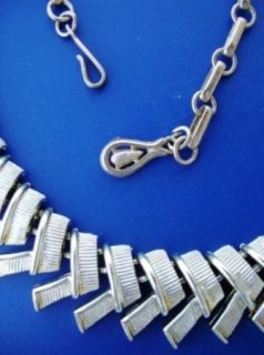 Coro Goldtone Chevron Link Vintage Necklace Signed