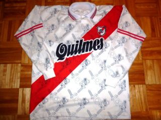 Vintage River Plate Argentina Quilmes Soccer Jersey Size XL