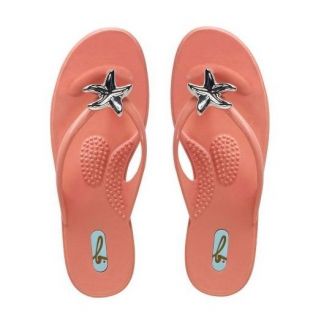 OKA B Arielle Coral Starfish Flip Flops Sandals New