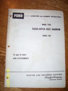 Vintage Ford Operaters Parts Book 12 14 Disc Harrow