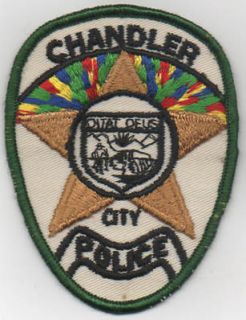 vintage AZ Arizona Chandler city Police patch CHEESE CLOTH back